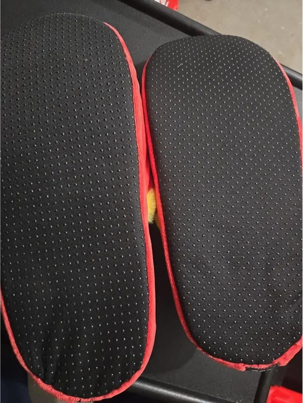 Cheez-It Branded Red Plush Novelty Slippers Size L (approx 10-12M)
